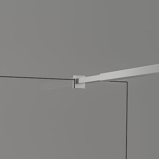 Paroi de douche Italienne avec profilé mural et barre de fixation extensible 73-120cm en alu chromé