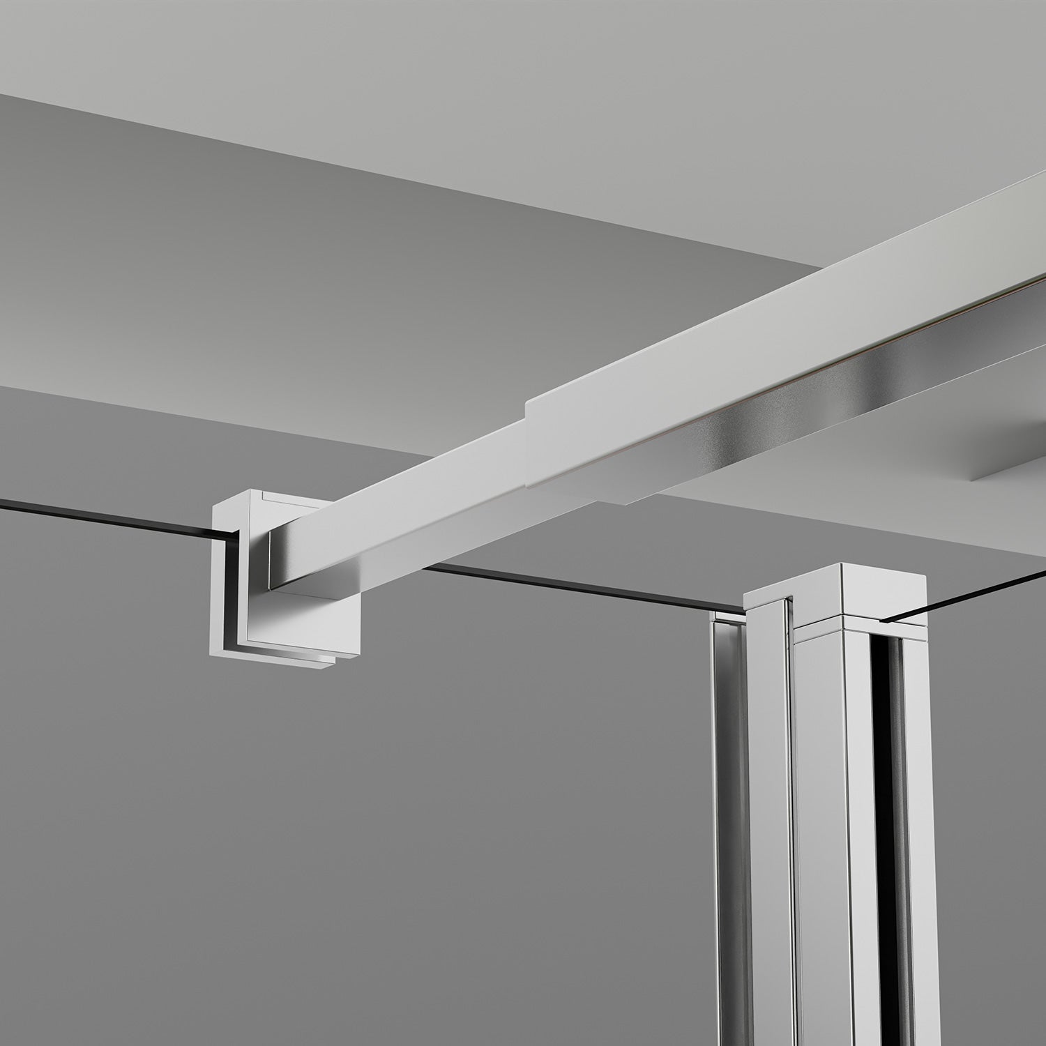 Parois avec barre de renfort chromée extensible 73-120 cm