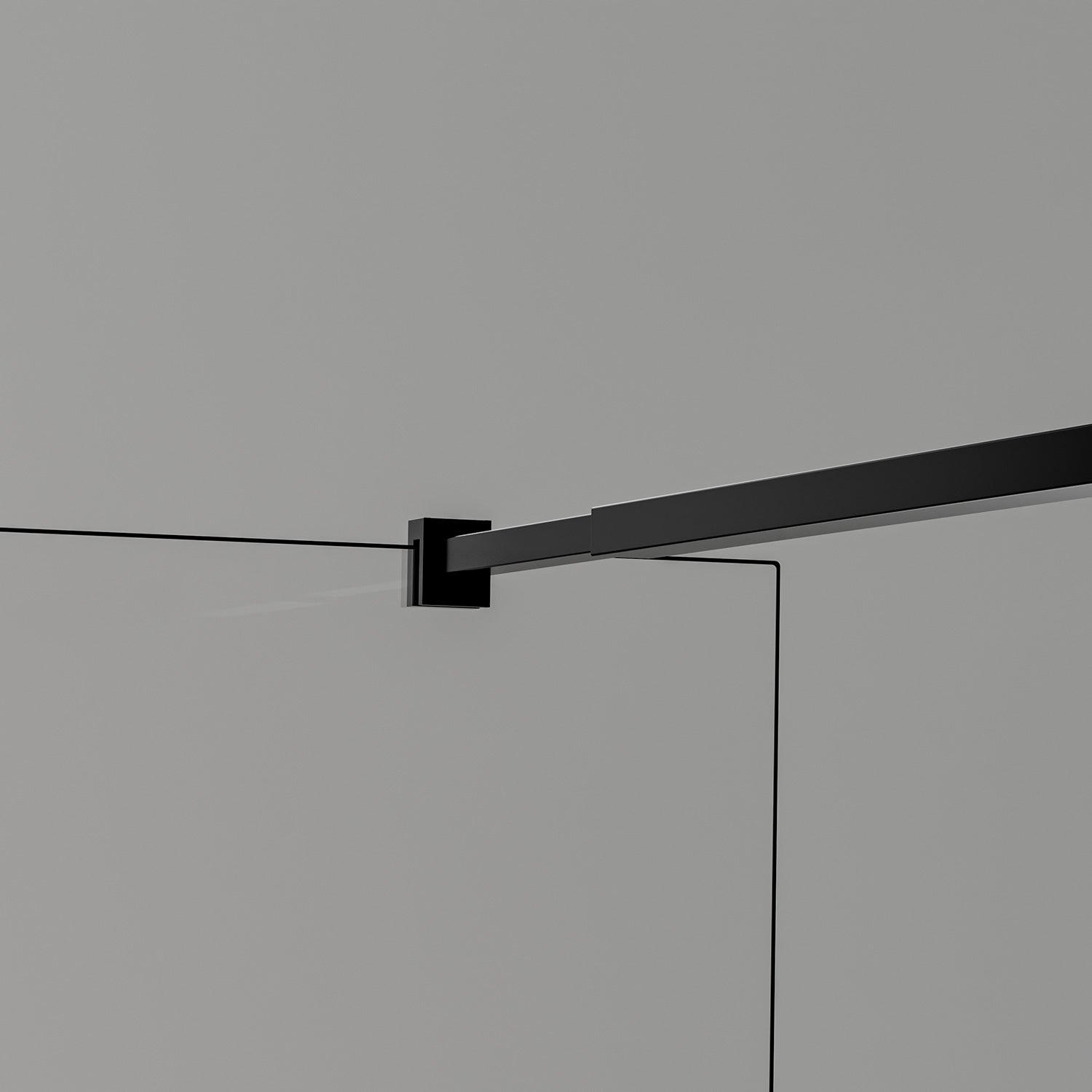 Parois avec barre de renfort en noir mat extensible 73-120 cm