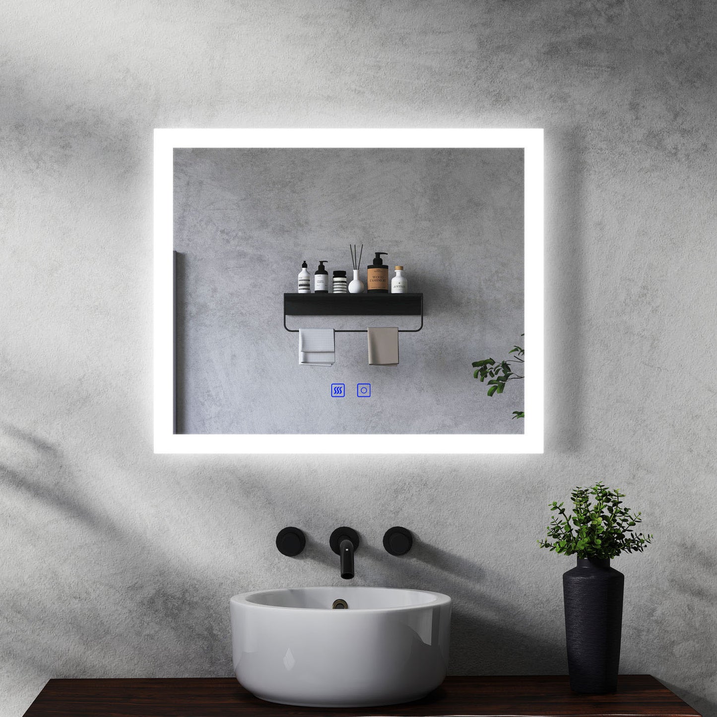 Miroir LED pour salle de bain Lumière réglable - pose verticale ou horizontale