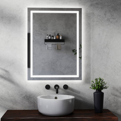 Miroir salle de bain installation réversible - température de lumière réglable