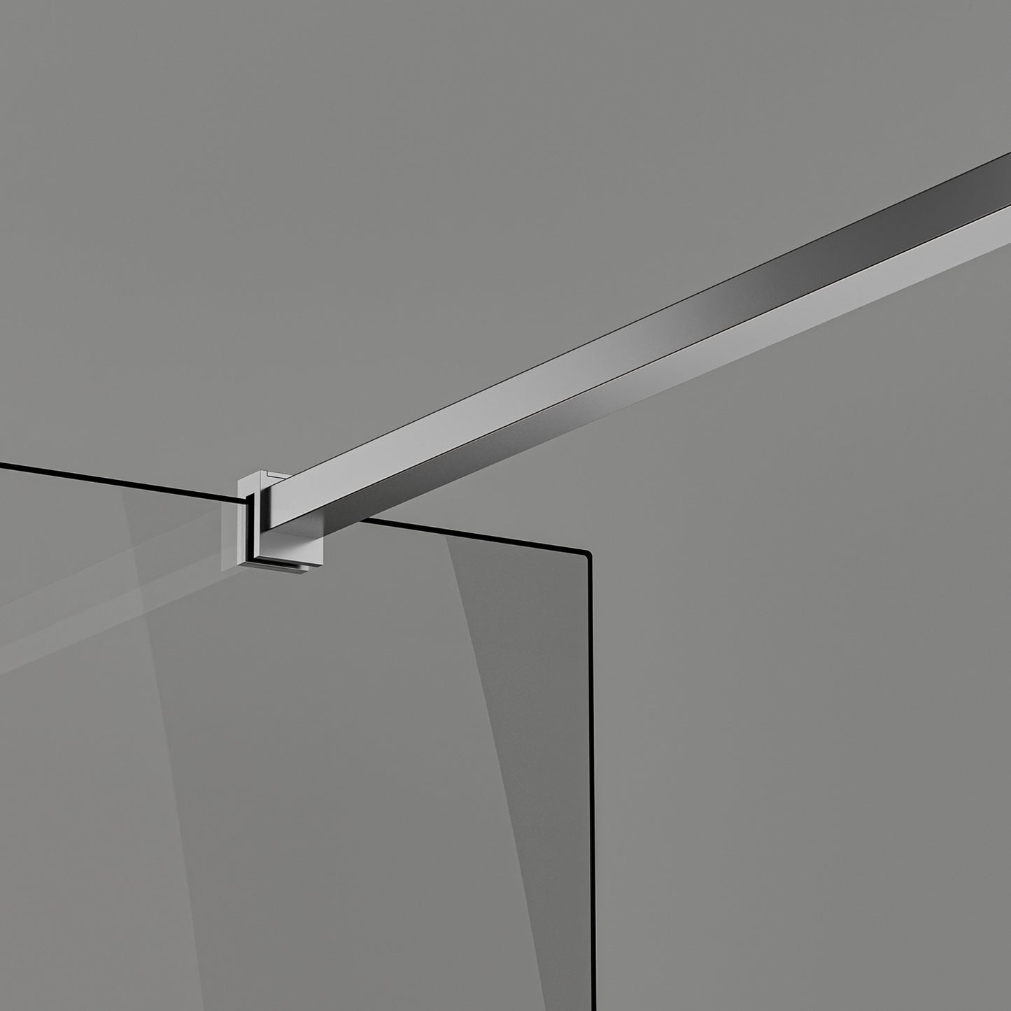 Paroi de douche en verre transparent avec barre 140cm en aluminium chromé