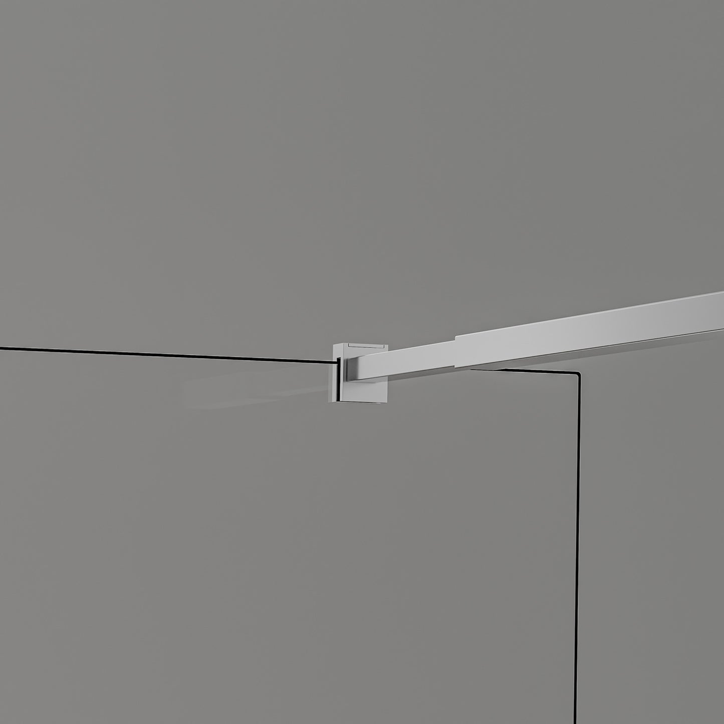 Paroi de douche Italienne avec profilé mural et barre de fixation extensible 73-120cm  en alu chromé