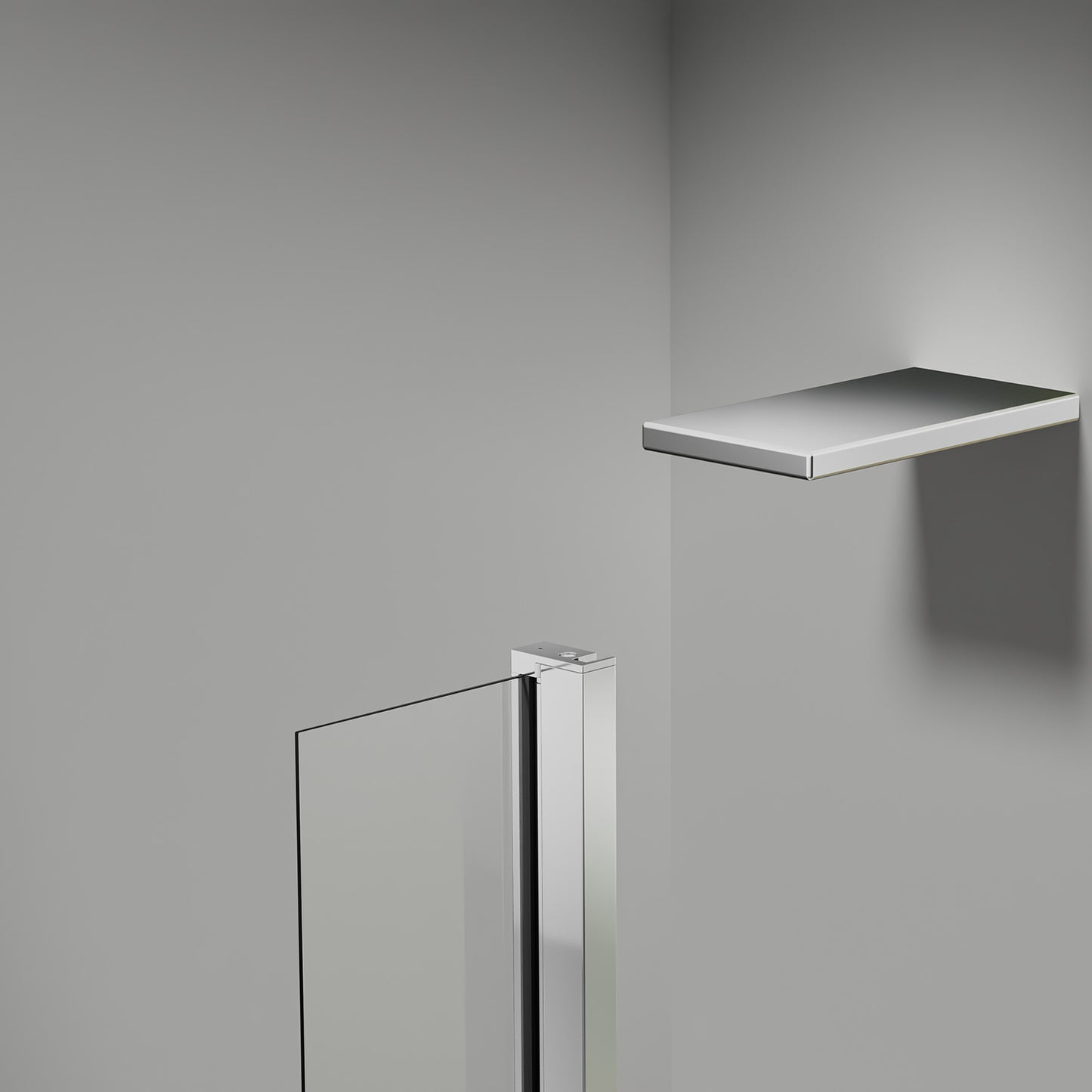 Déflecteur pour paroi de douche en verre securit et profilés chromés 30cm / 40cm / 50cm