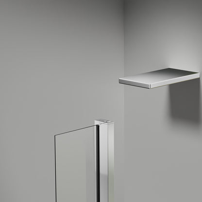 Déflecteur pour paroi de douche en verre securit et profilés chromés 30cm / 40cm / 50cm