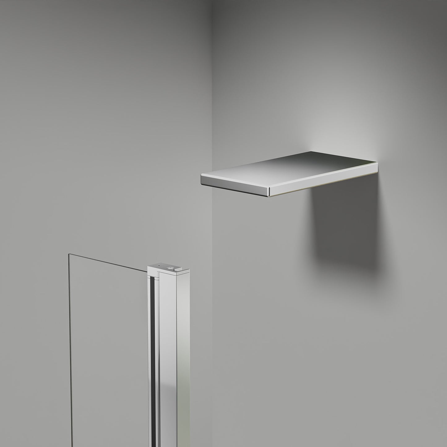 Déflecteur pour paroi de douche en verre securit et profilés chromés 30cm / 40cm / 50cm