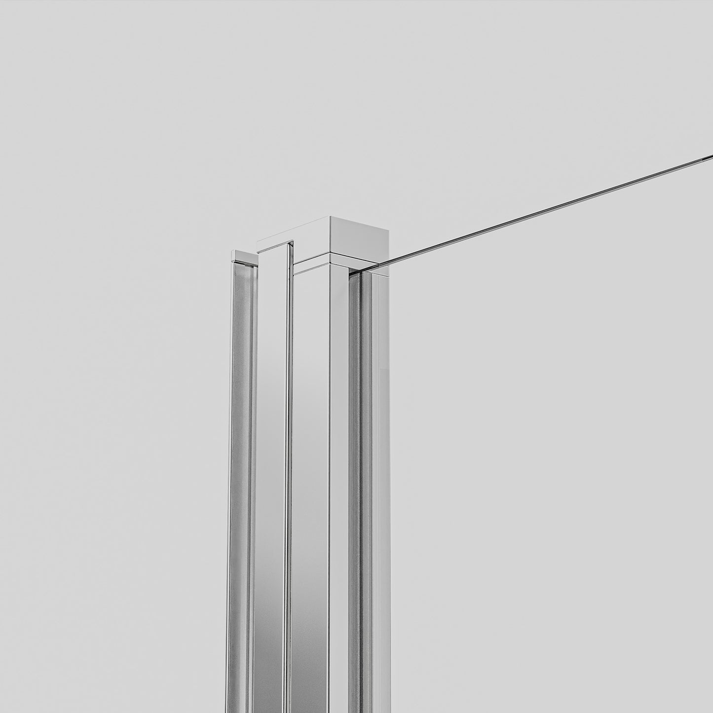 Déflecteur pour paroi de douche en verre securit et profilés chromés 30cm / 40cm / 50cm