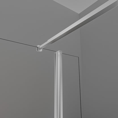 Déflecteur pour paroi de douche en verre securit et profilés chromés 30cm / 40cm / 50cm