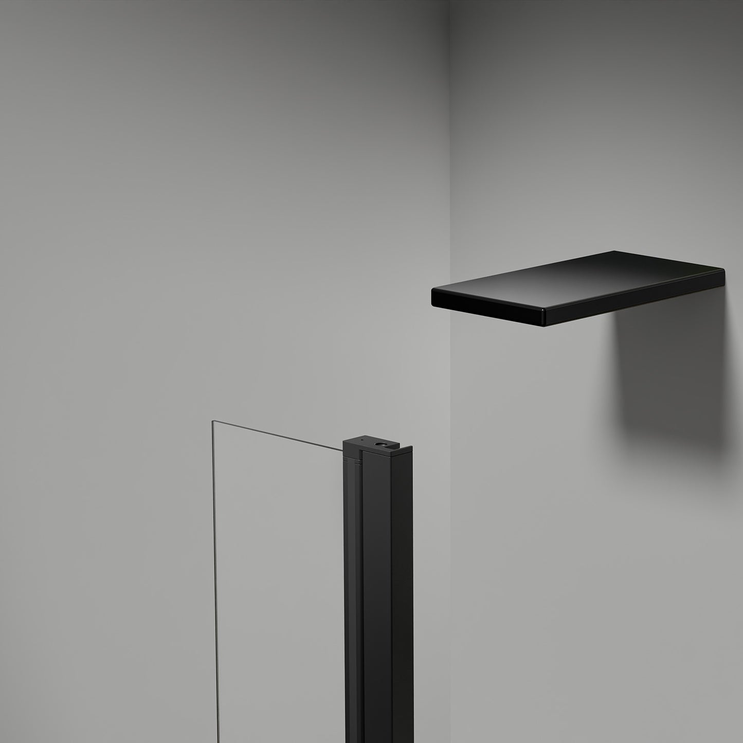 Retour pivotant seul en noir mat Largeur 30cm / 40cm / 50cm