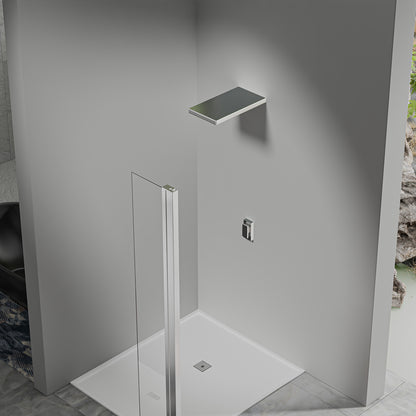 Déflecteur pour paroi de douche en verre securit et profilés chromés 30cm / 40cm / 50cm