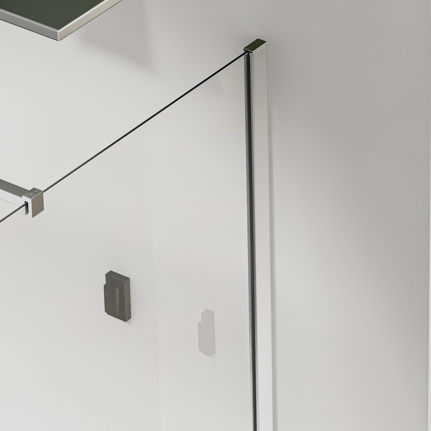 Paroi de douche Italienne avec profilé mural et barre de fixation extensible 73-120cm  en alu chromé