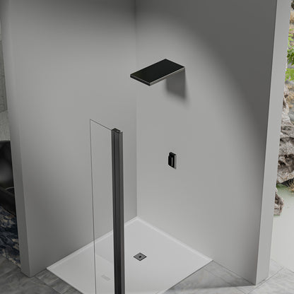 Retour pivotant seul en noir mat Largeur 30cm / 40cm / 50cm