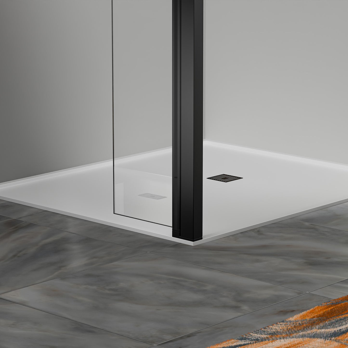 Retour pivotant seul en noir mat Largeur 30cm / 40cm / 50cm