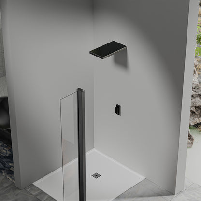 Retour pivotant seul en noir mat Largeur 30cm / 40cm / 50cm