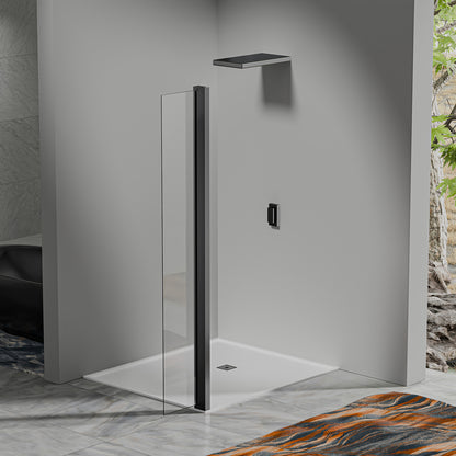 Retour pivotant seul en noir mat Largeur 30cm / 40cm / 50cm